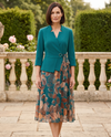 Compleu Turcoaz cu Fustă Florală – avatar 1