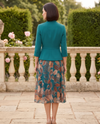 Compleu Turcoaz cu Fustă Florală – avatar 1