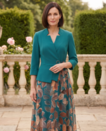 Compleu Turcoaz cu Fustă Florală – avatar 1