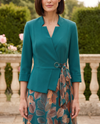 Compleu Turcoaz cu Fustă Florală – avatar 1