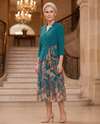 Compleu Turcoaz cu Fustă Florală – avatar 5