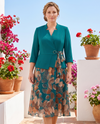 Compleu Turcoaz cu Fustă Florală – avatar 7