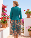 Compleu Turcoaz cu Fustă Florală – avatar 7
