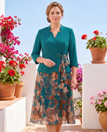 Compleu Turcoaz cu Fustă Florală – avatar 7