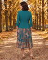 Compleu Turcoaz cu Fustă Florală – avatar 8
